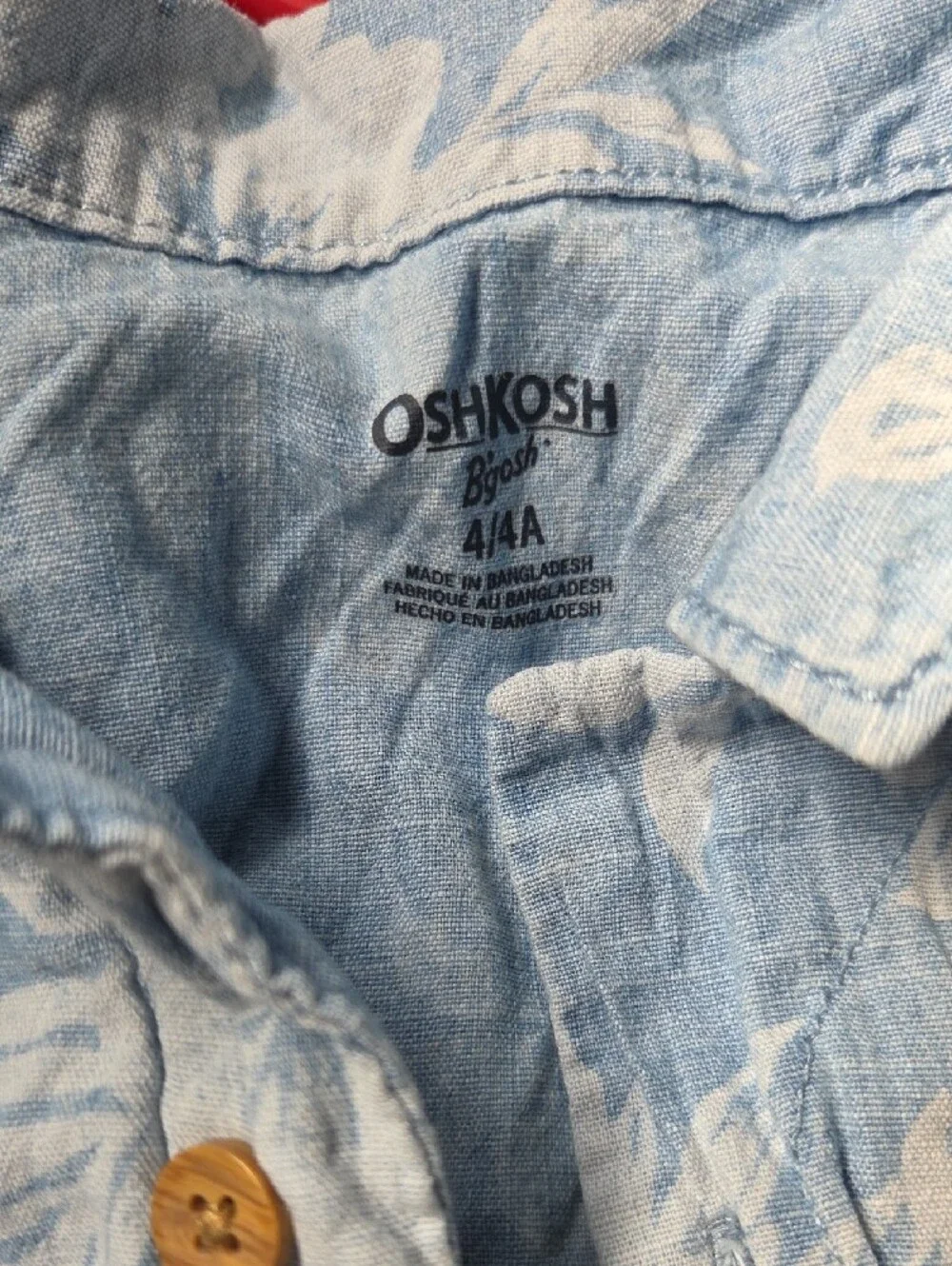 OshKosh B'gosh Light Blue Floral Matching Shirt & Shorts Set